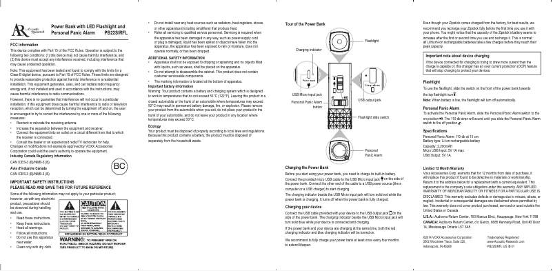 Image de la première page du manuel de l'appareil PB22SIRFL