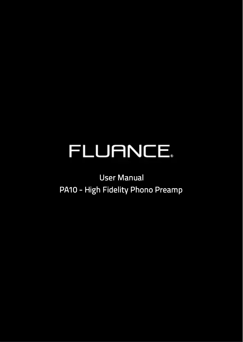 Page n°1 - Manuel utilisateur Fluance PA10