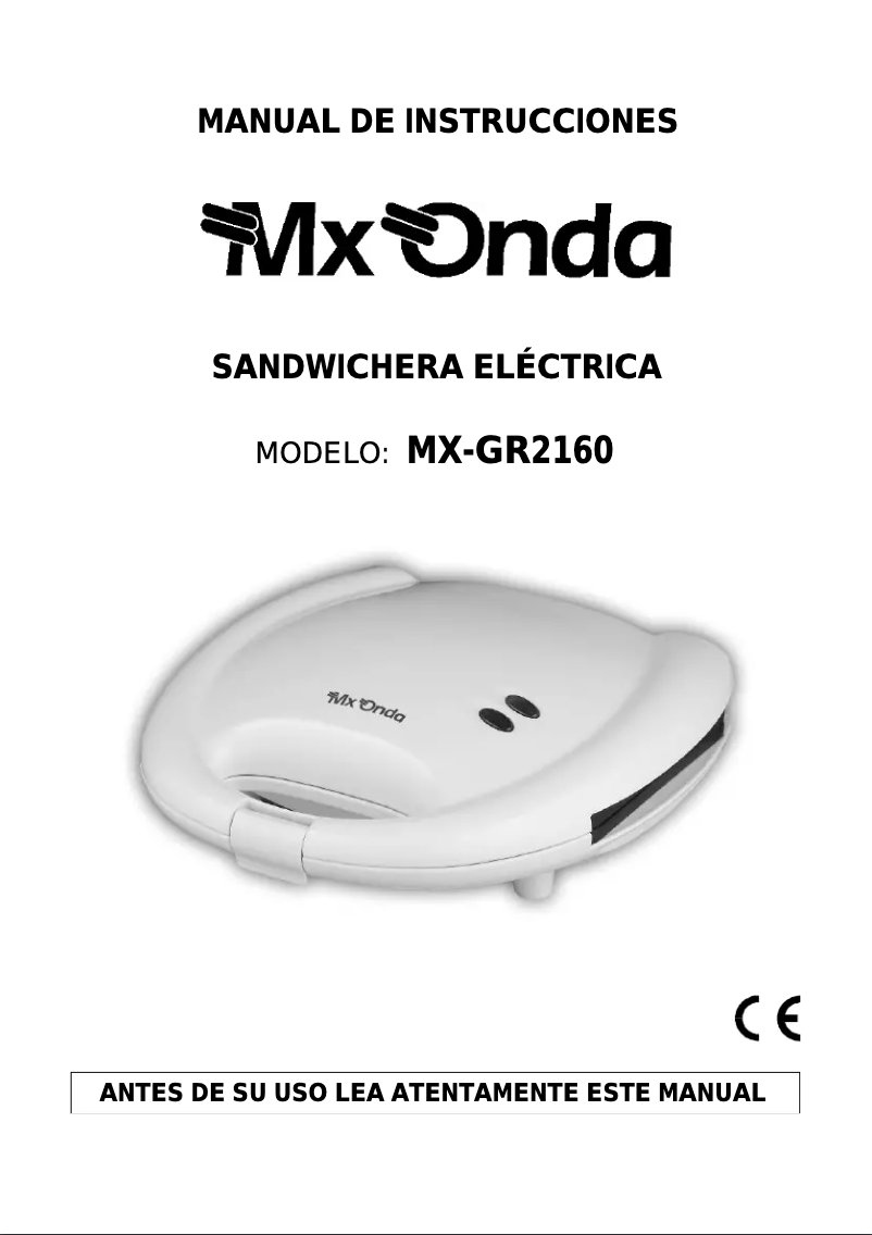 Image de la première page du manuel de l'appareil MX-GR2160