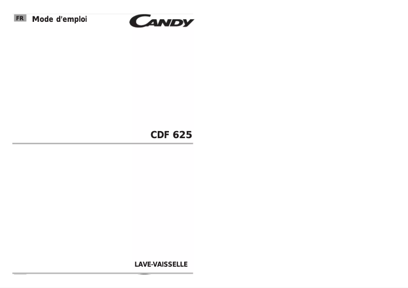 Image de la première page du manuel de l'appareil CDF 625-47