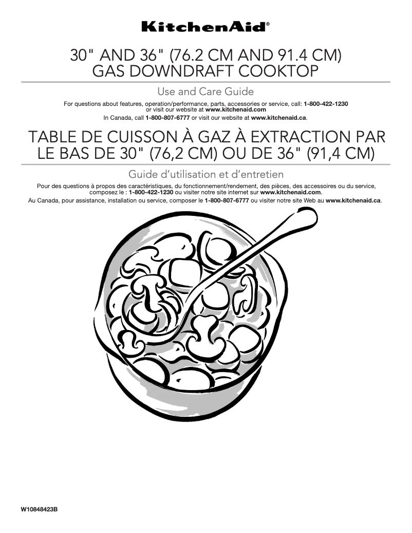 Page 1 de la notice Manuel d'utilisation et d'entretien KitchenAid KCGD500GSS