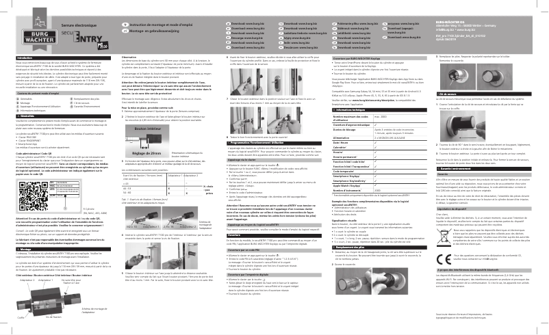 Page n°1 - Manuel utilisateur Burg Wächter Entrypro 7100