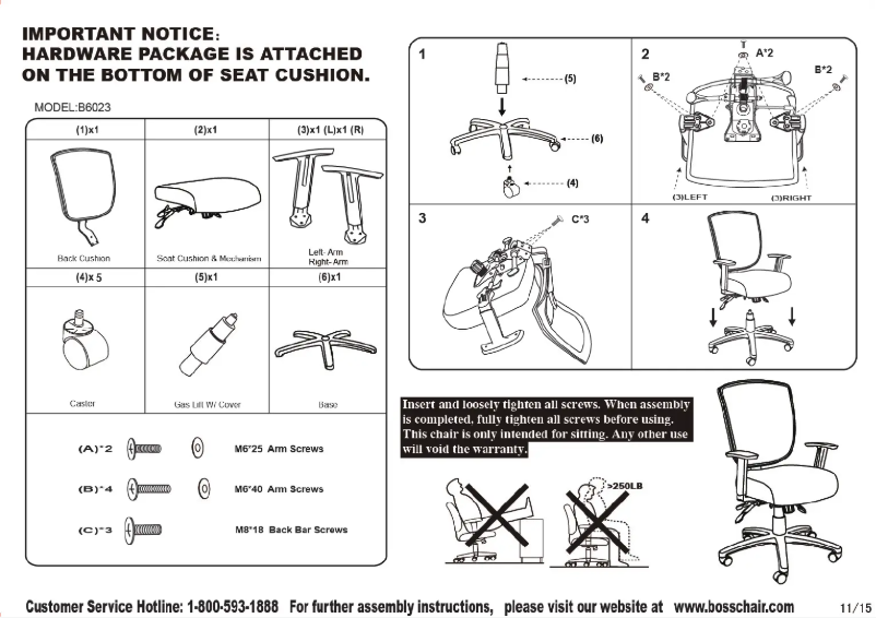 Page 1 de la notice Manuel utilisateur Boss B6023