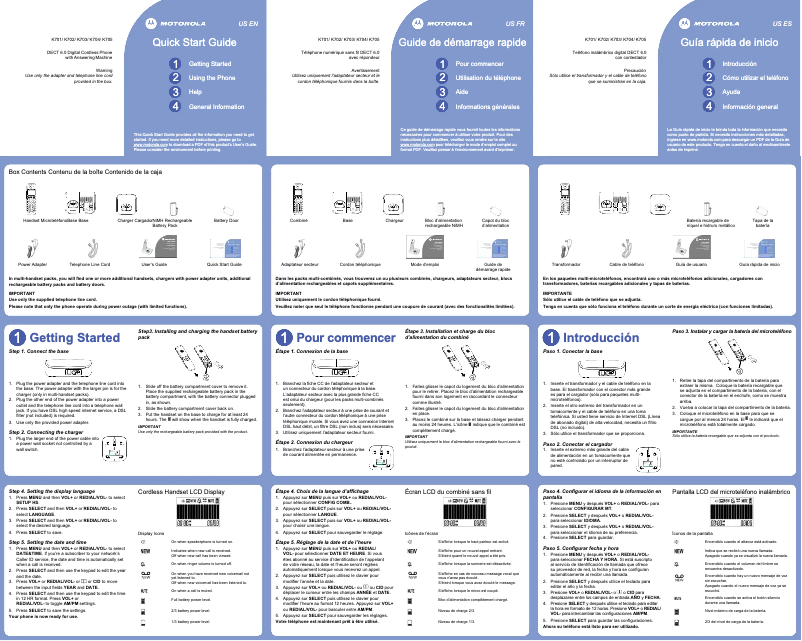 Imagen de la primera página del manual del dispositivo K702