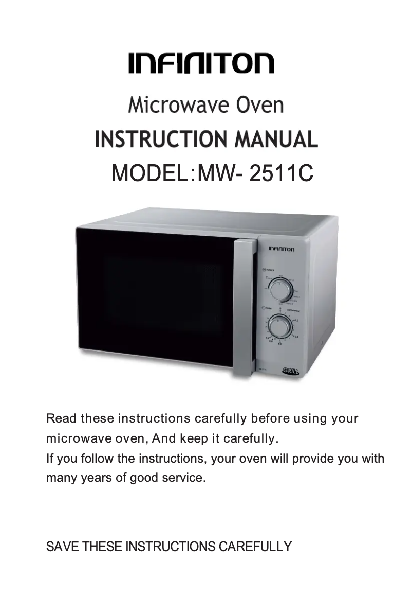 Page n°1 - Manuel utilisateur Infiniton MW-2511C