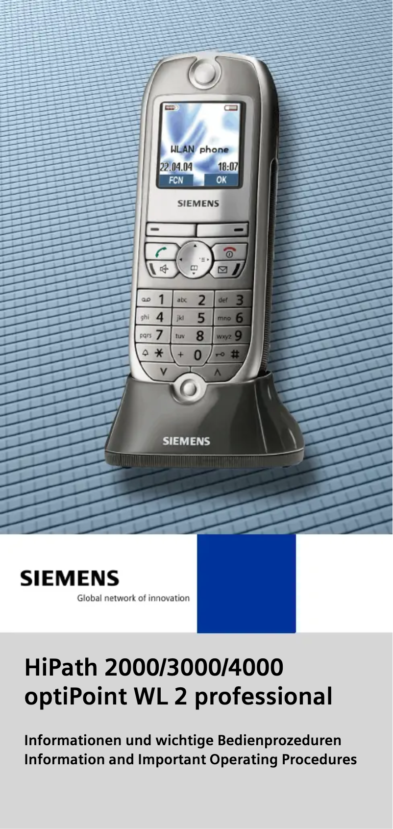 Page n°1 - Manuel utilisateur Siemens optiPoint WL2 professional