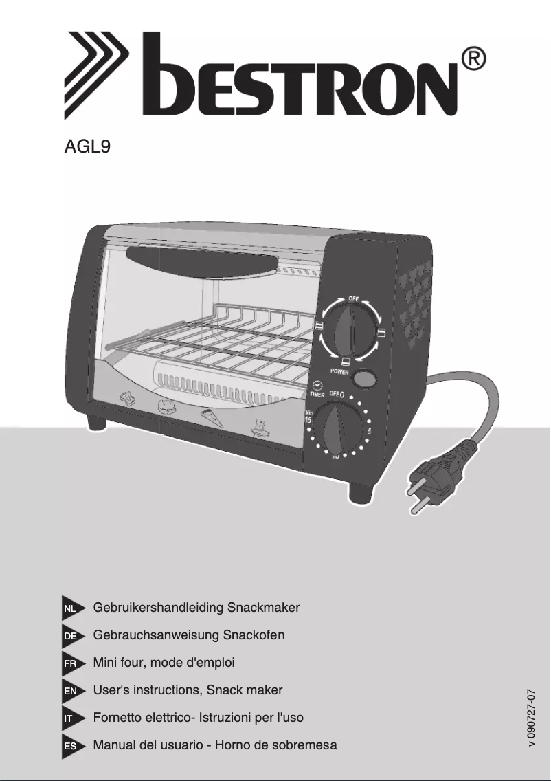 Page 1 de la notice Manuel utilisateur Bestron AGL9