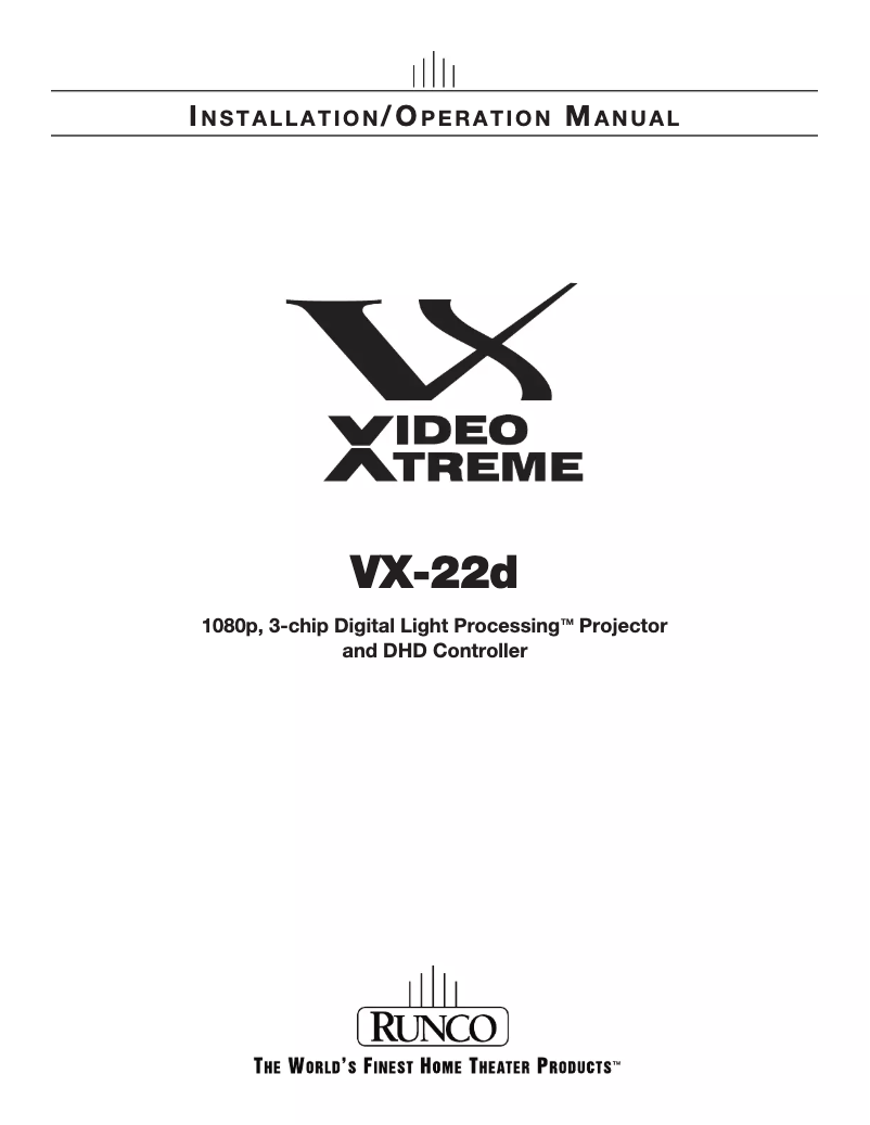 Image de la première page du manuel de l'appareil VX-22d