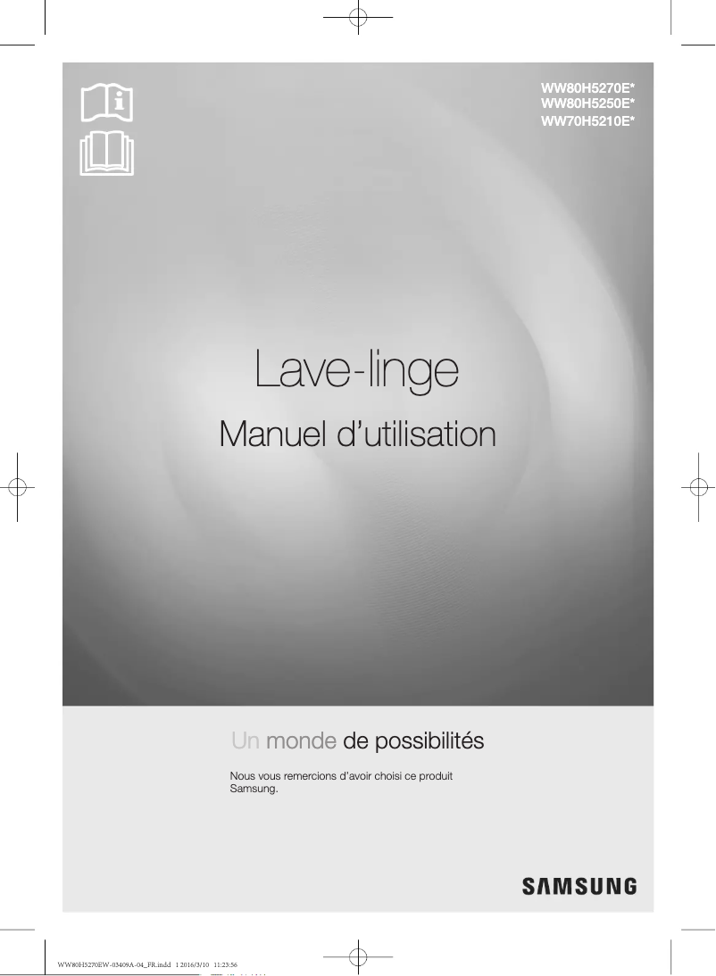 Página 1 del manual Manual de usuario Samsung WW80H5250ES