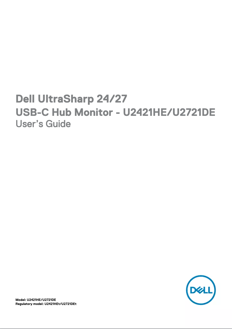 Page 1 de la notice Manuel utilisateur Dell UltraSharp U2721DE