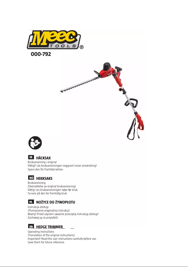Page 1 de la notice Manuel utilisateur Meec Tools 000-792