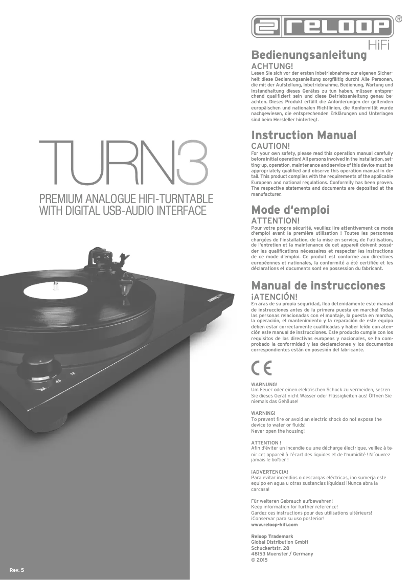 Page n°1 - Manuel utilisateur Reloop Turn 3