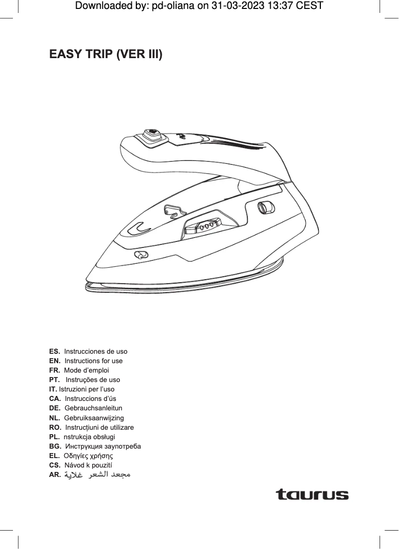 Image de la première page du manuel de l'appareil EasyTrip