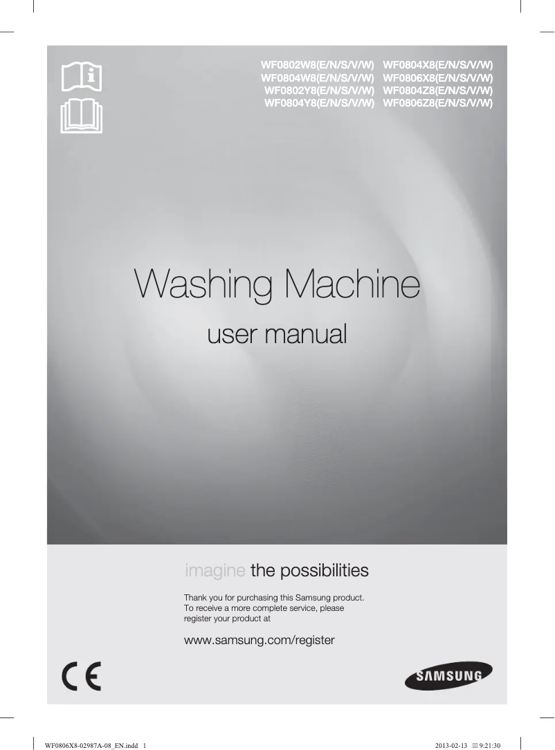 Page n°1 - Manuel utilisateur Samsung WF0804W8W EcoBubble