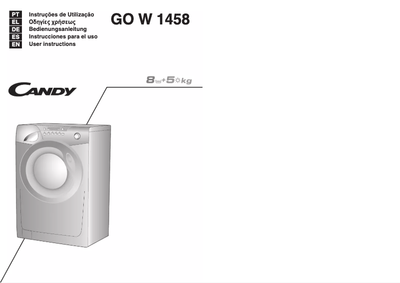 Page n°1 - Manuel utilisateur Candy GO W1458/1-37S