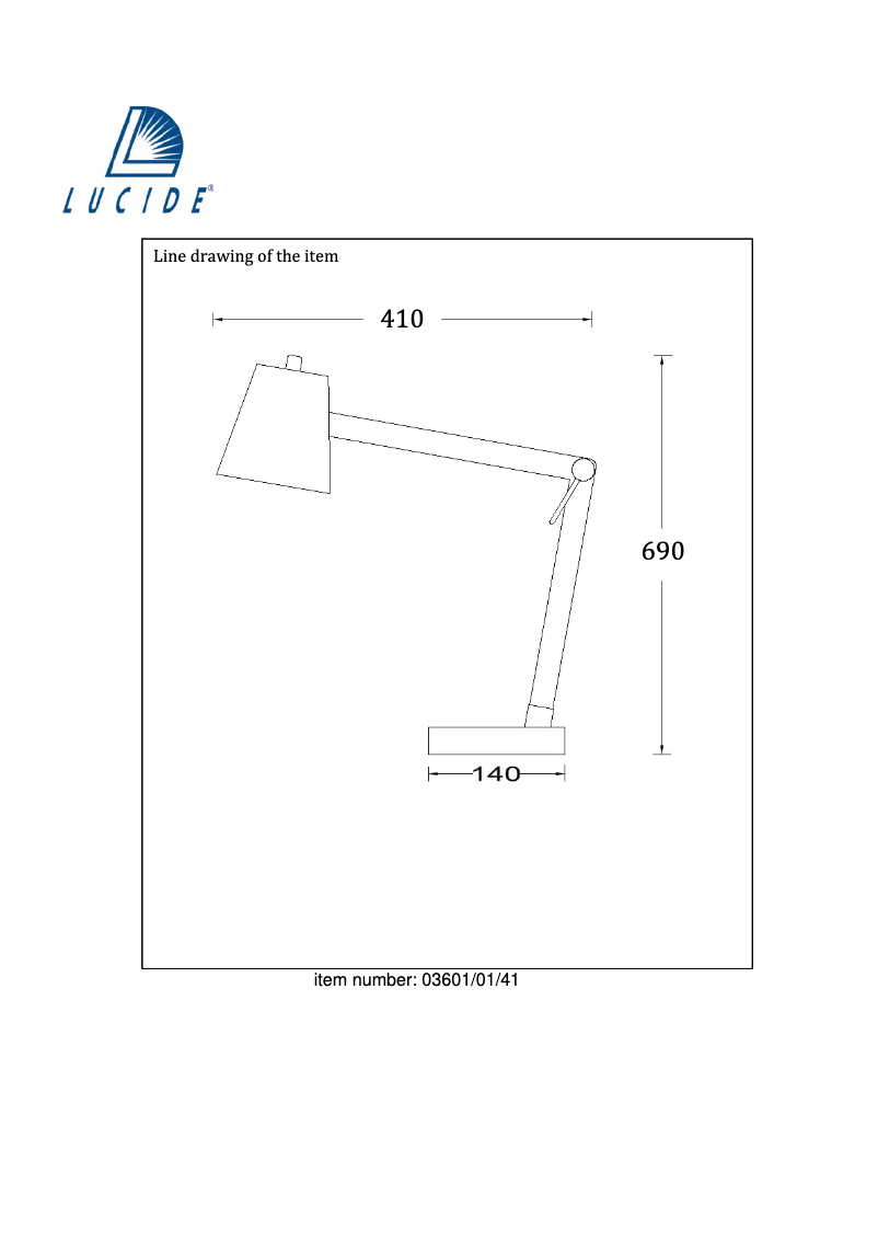 Page n°1 - Manuel utilisateur Lucide Tony 03601/01/41