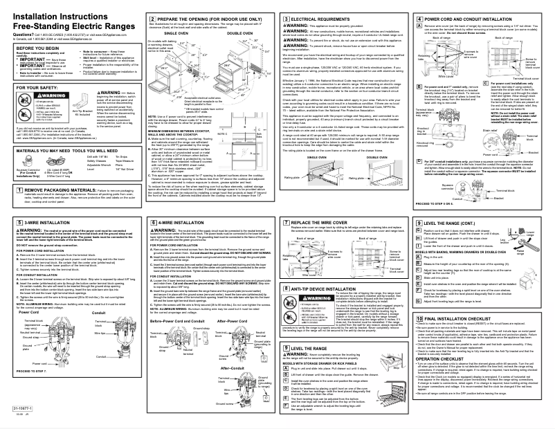 Page n°1 - Guide d'installation Adora JBP77DMBB