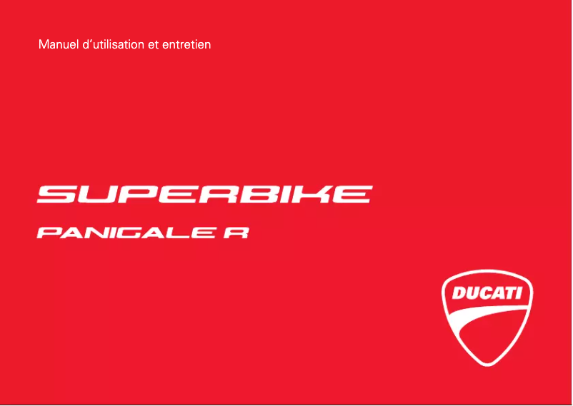 Page 1 de la notice Manuel utilisateur Ducati Panigale R (2016)