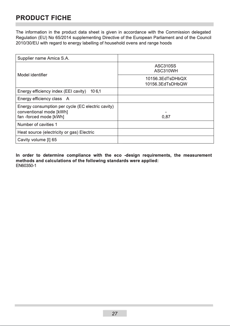 Imagen de la primera página del manual del dispositivo ASC310WH