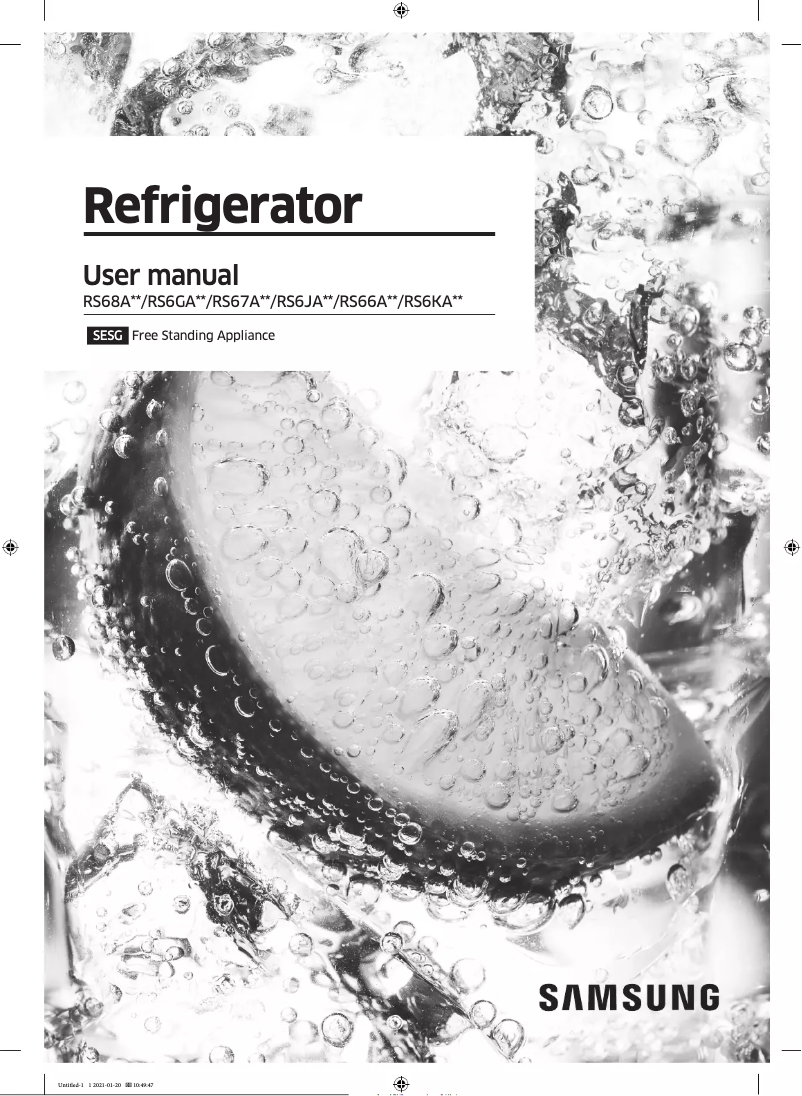 Page n°1 - Manuel utilisateur Samsung RS6GN8222S9