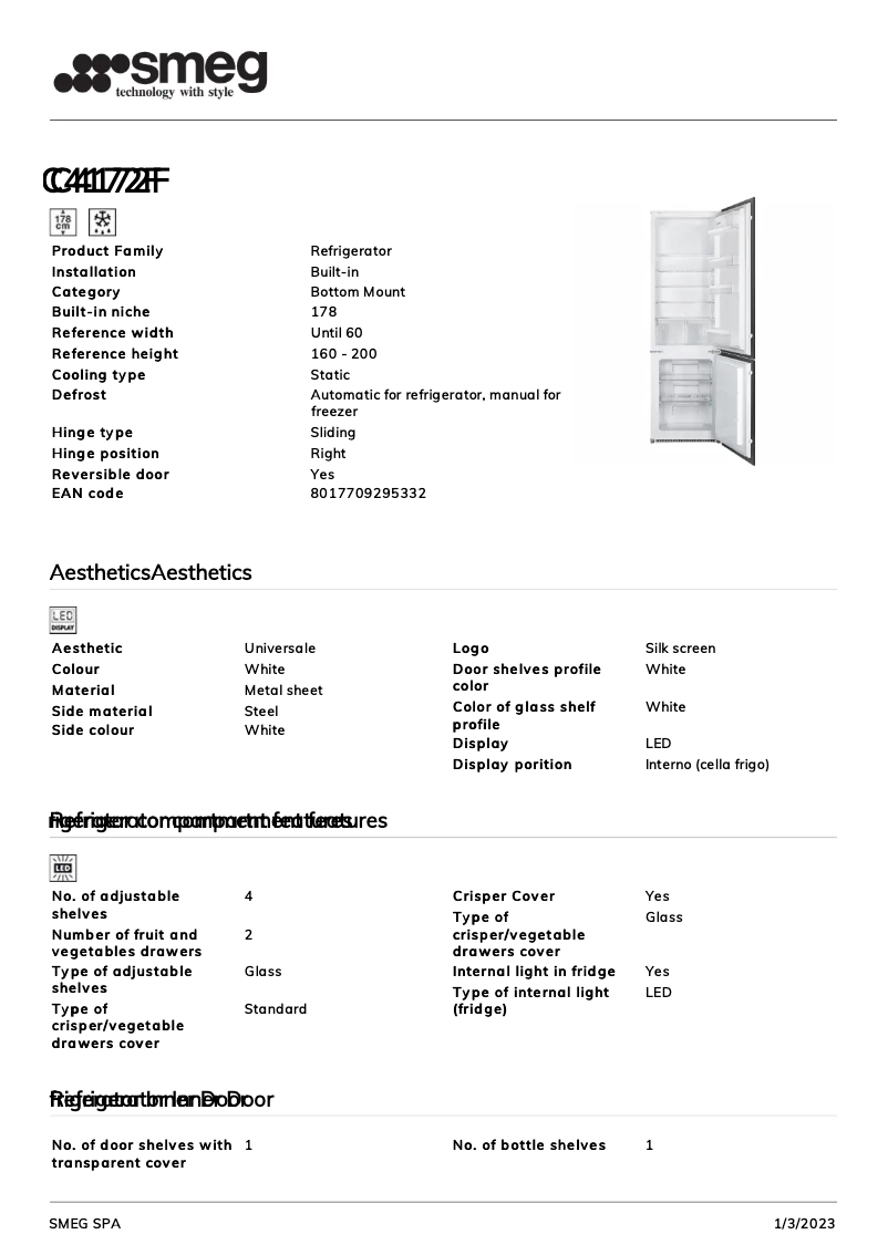 Page n°1 - Brochure Smeg C4172F