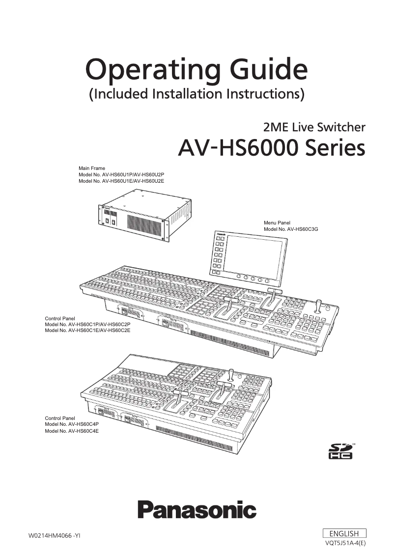 Page 1 de la notice Manuel utilisateur Panasonic AV-HS6000U2PS