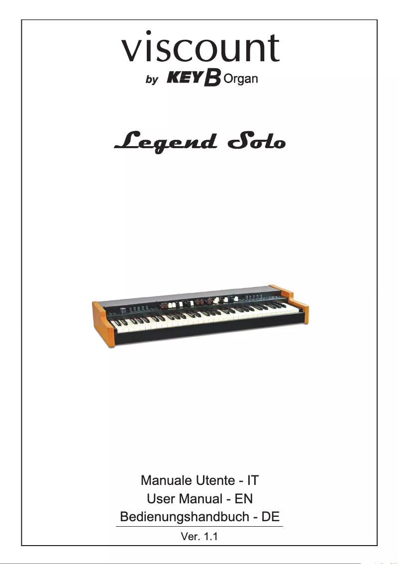Page 1 de la notice Manuel utilisateur Viscount Legend Solo