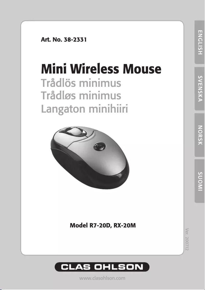 Page n°1 - Manuel utilisateur A4Tech RX-20M