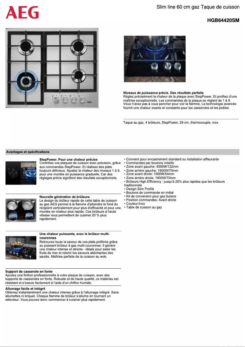 Image de la première page du manuel de l'appareil HGB64420SM