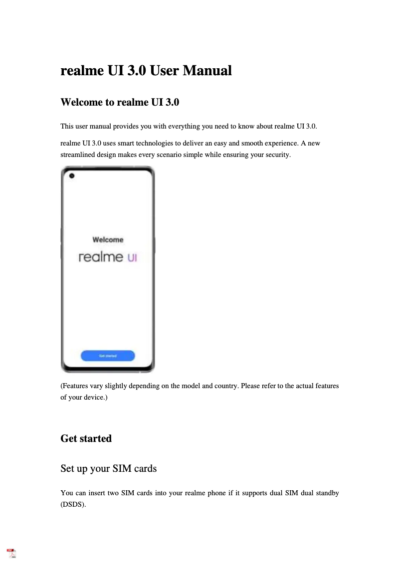 Página 1 del manual Manual de usuario Realme Narzo 50 Pro 5G