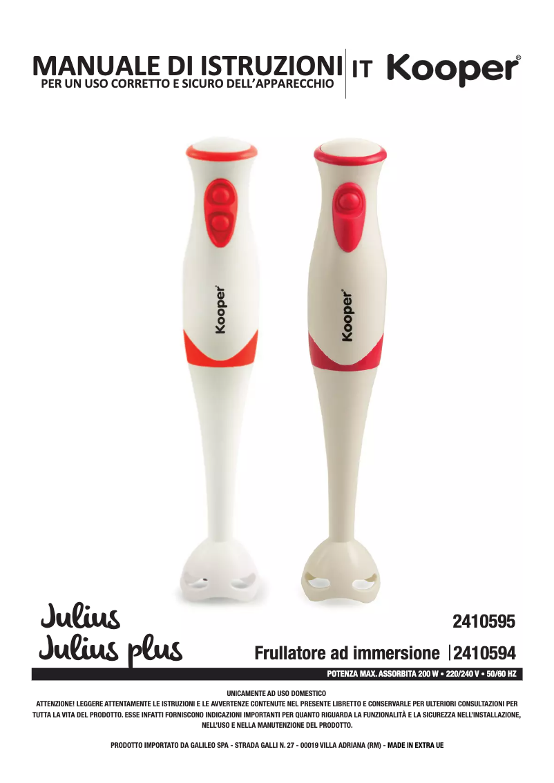 Page 1 de la notice Manuel utilisateur Kooper 2410595