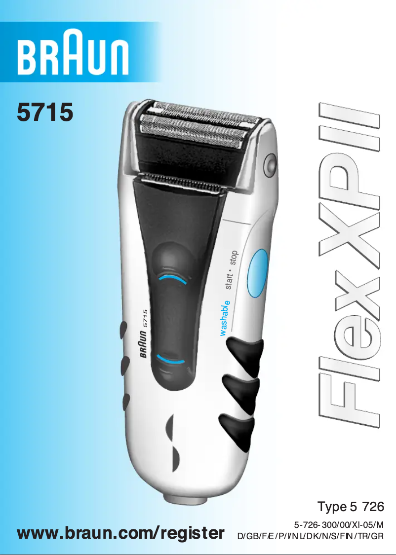 Page 1 de la notice Manuel utilisateur Braun Flex XP II 5715