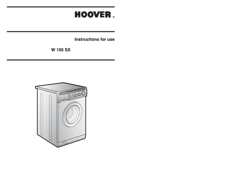 Page n°1 - Manuel utilisateur Hoover W 105 SX/1