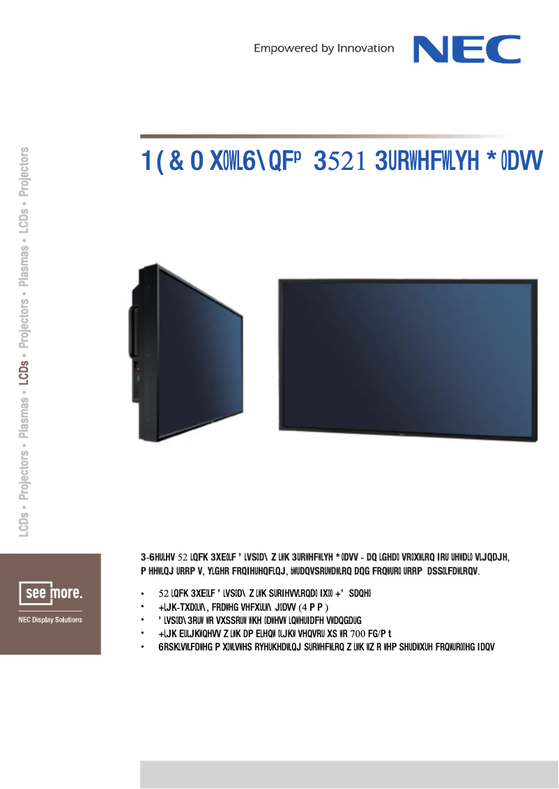 Página 1 del manual Ficha técnica NEC MultiSync P521
