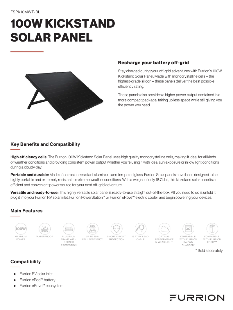 Image de la première page du manuel de l'appareil FSPK10MWT-BL