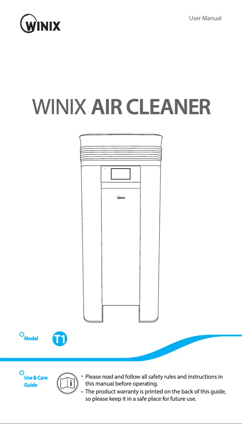 Page n°1 - Manuel utilisateur Winix T1