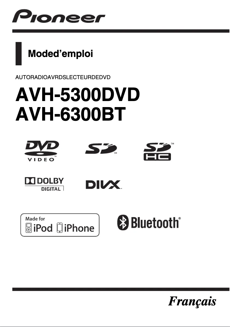 Image de la première page du manuel de l'appareil AVH-5300DVD