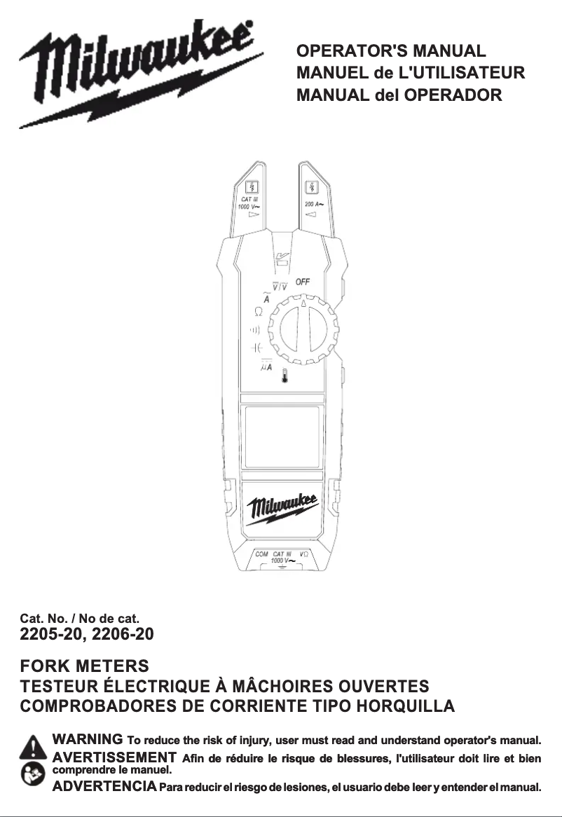 Image de la première page du manuel de l'appareil 2205-20