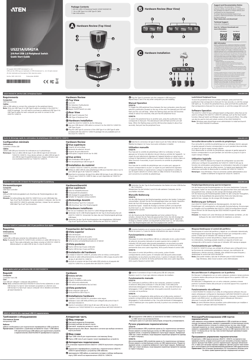 Page n°1 - Manuel utilisateur ATen US421A