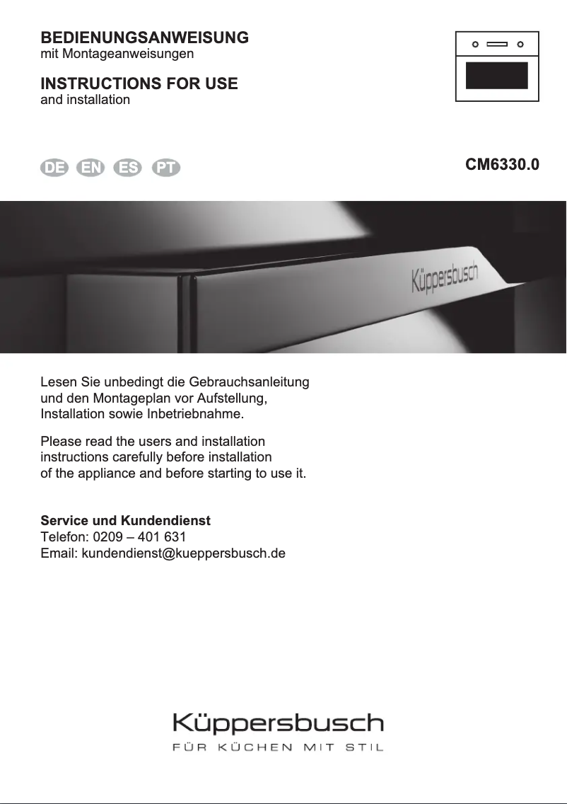 Image de la première page du manuel de l'appareil CM6330.0S1