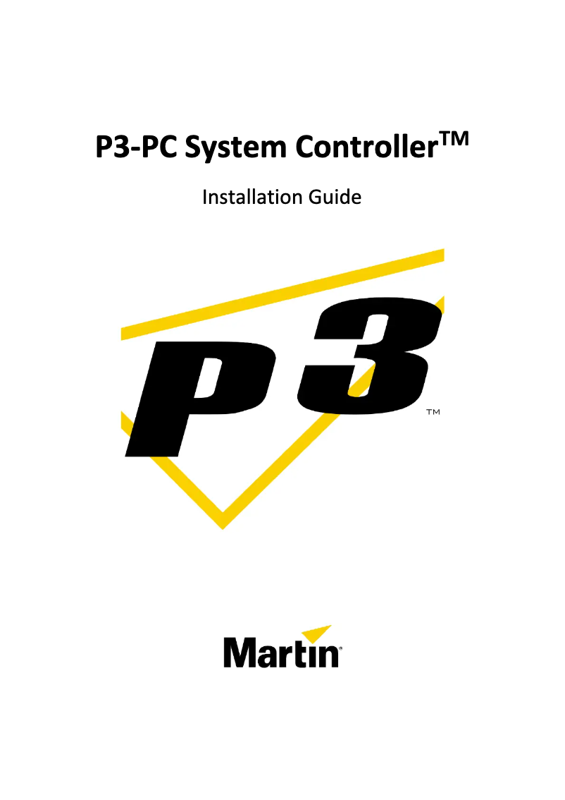 Page 1 de la notice Guide d'installation Martin P3-PC