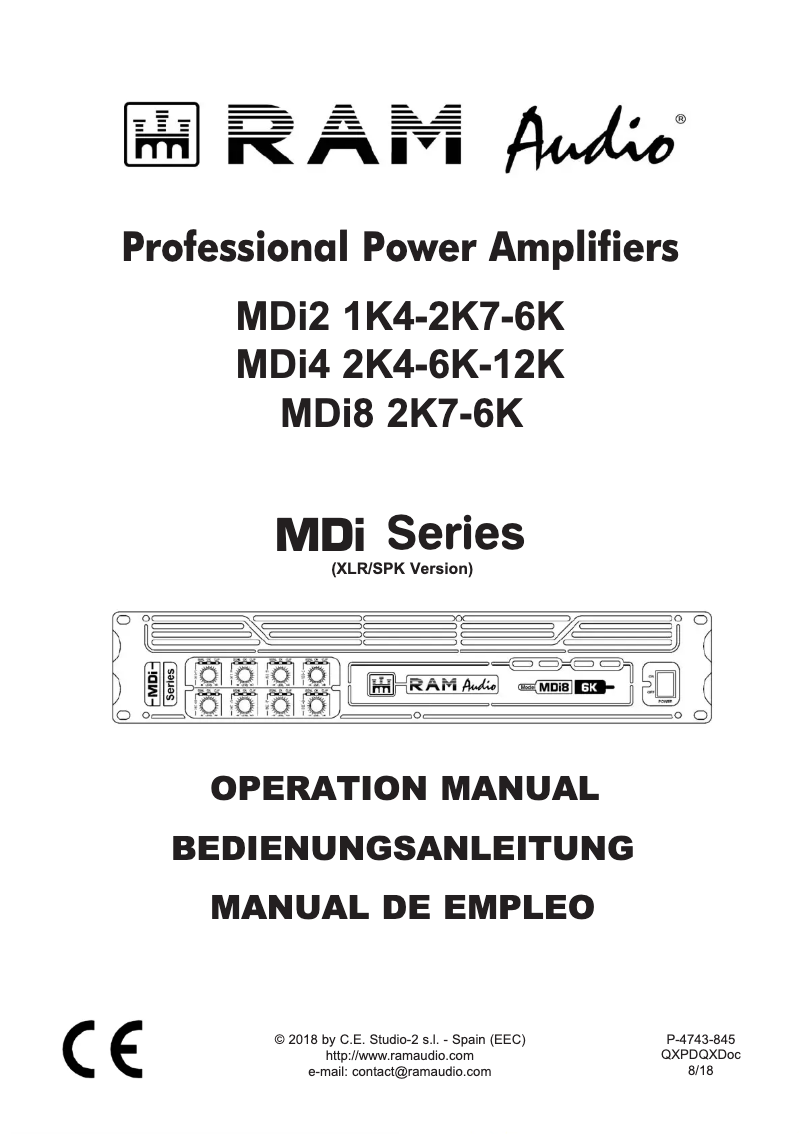 Page n°1 - Manuel utilisateur Ram Audio MDi4-12K S/X