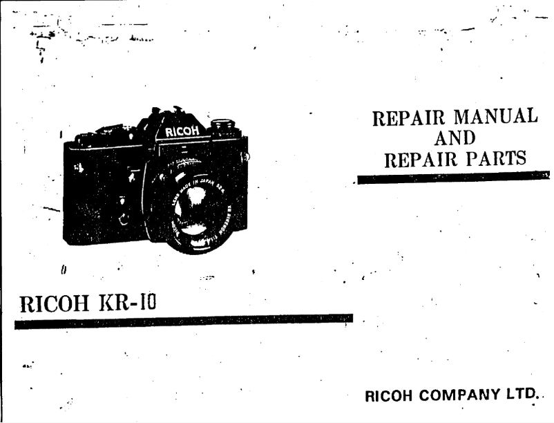 Page n°1 - Manuel utilisateur Ricoh KR-10