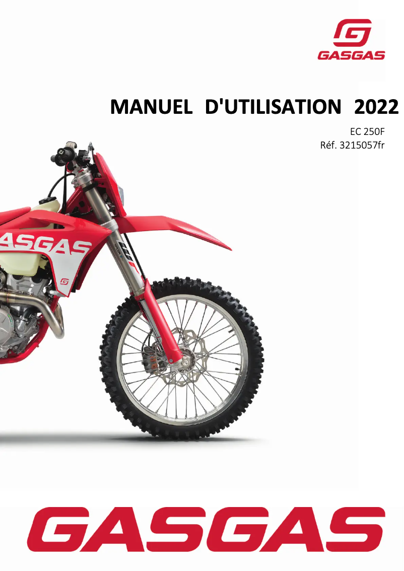 Image de la première page du manuel de l'appareil EC 250F (2022)