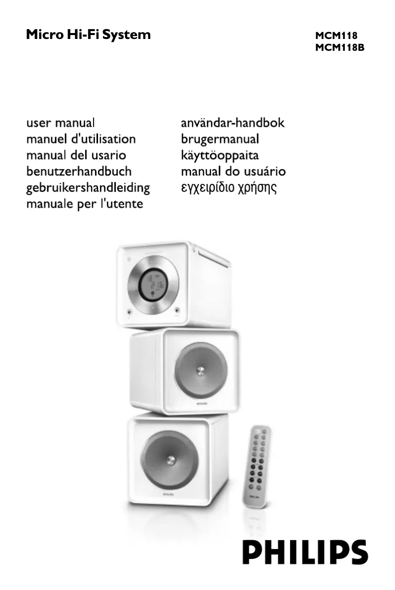 Page 1 de la notice Manuel utilisateur Philips MCM118B