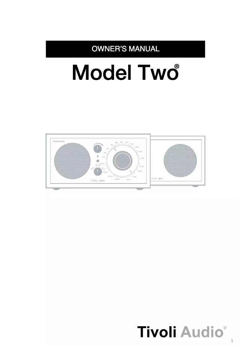 Page 1 de la notice Manuel utilisateur Tivoli Audio Model Two Stereoradio