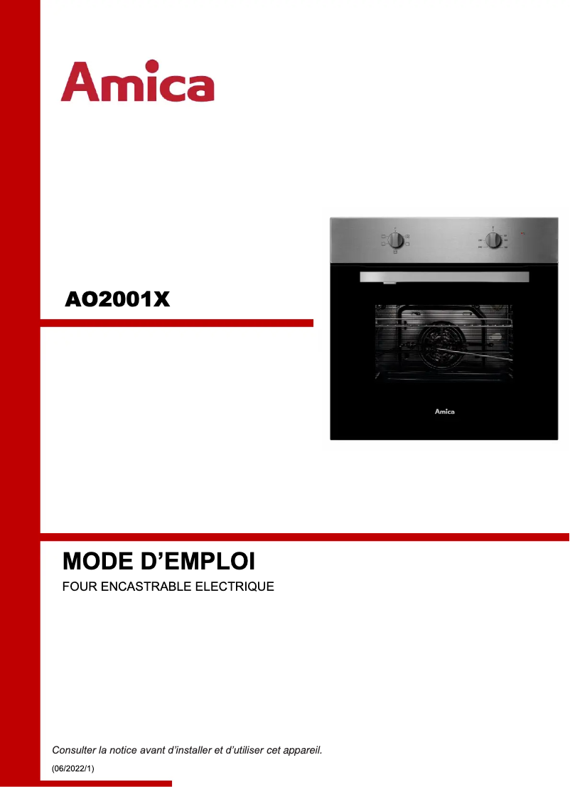 Página 1 del manual Manual de usuario Amica AO2001X