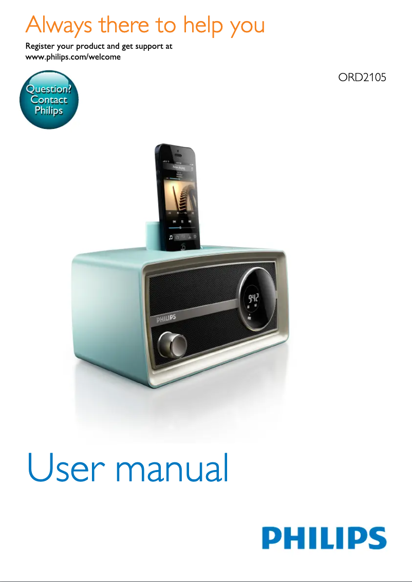 Page n°1 - Manuel utilisateur Philips ORD2105C