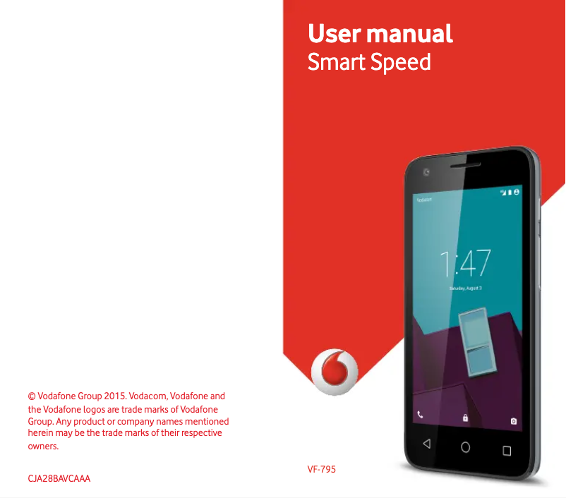 Page 1 de la notice Manuel utilisateur Vodafone Smart Speed