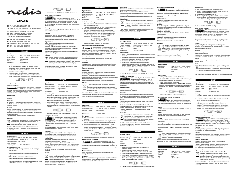 Image de la première page du manuel de l'appareil ACPA004